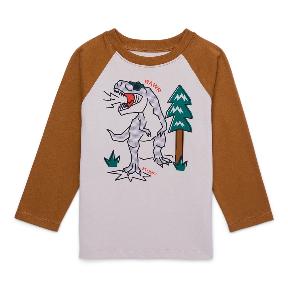 Garanimals Brown and cream Dinosaur Long Sleeve Tee
